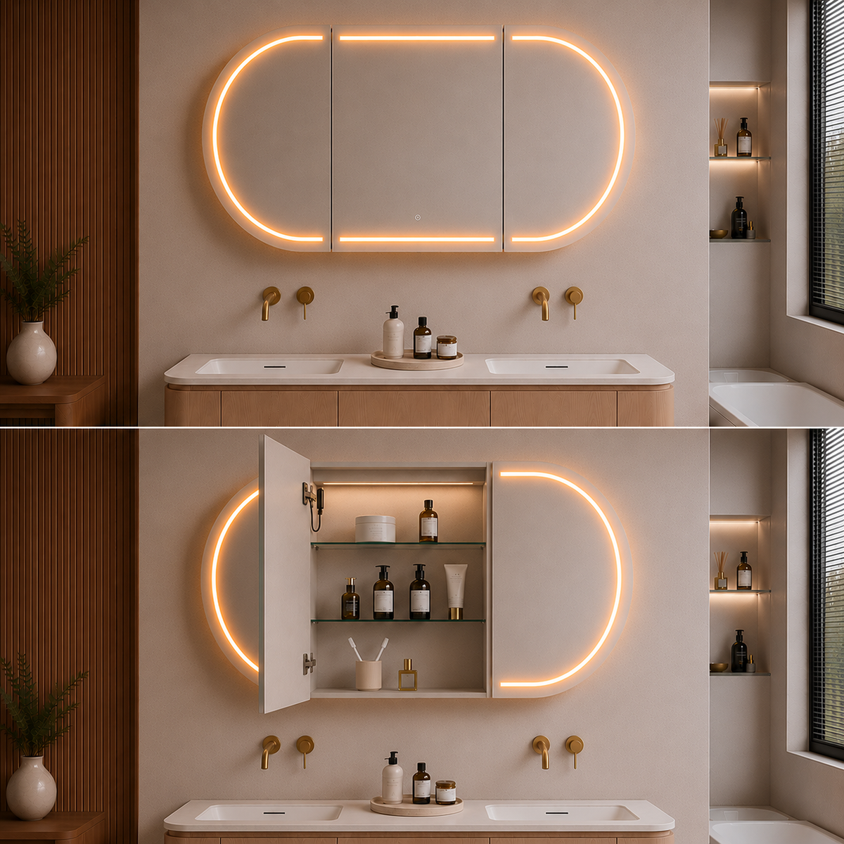 Allison Pill 3 Lights PVC Shaving Cabinet 1200 x 750 x 155mm