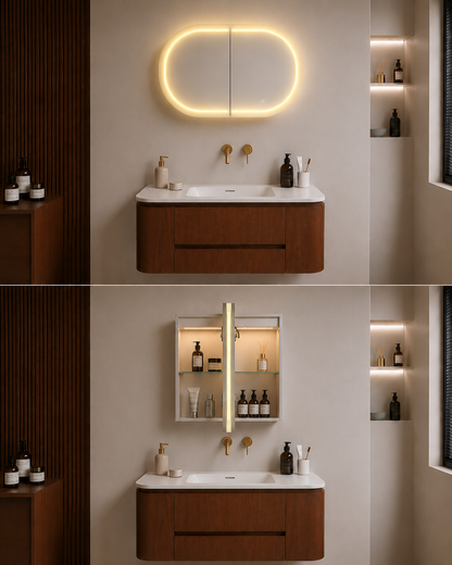 3 Lights PVC Shaving Cabinet 900 x 600 x 155mm