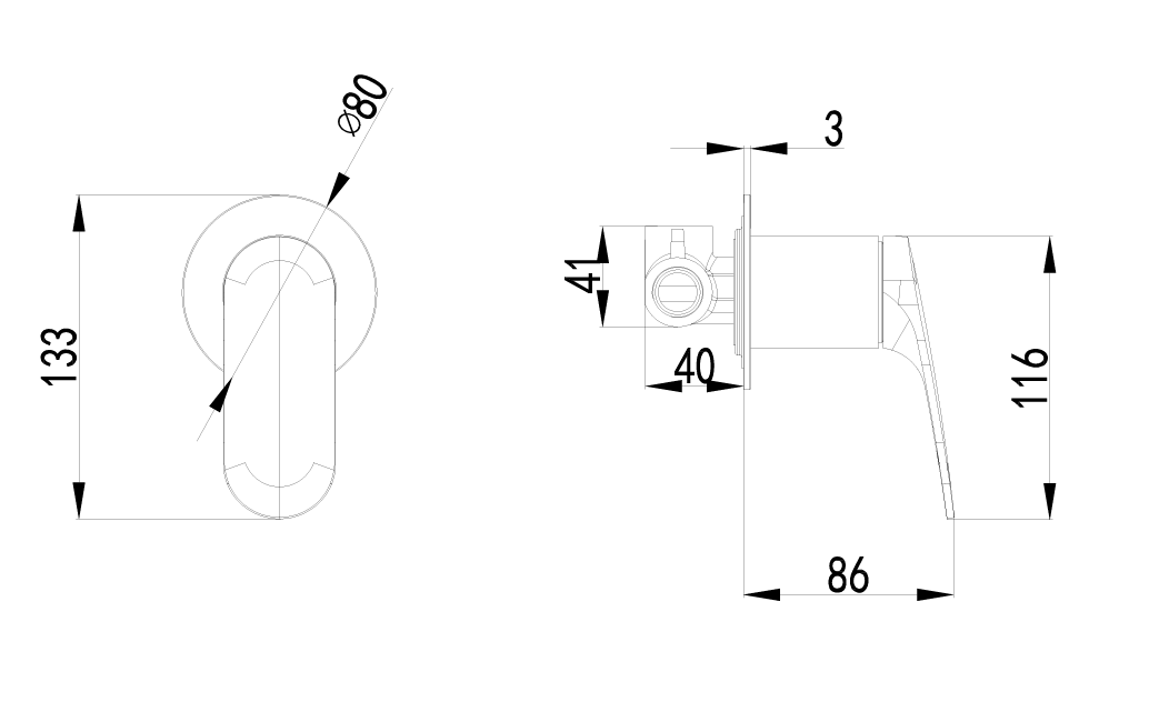 IKON Sulu II Wall Mixer Trim Kit