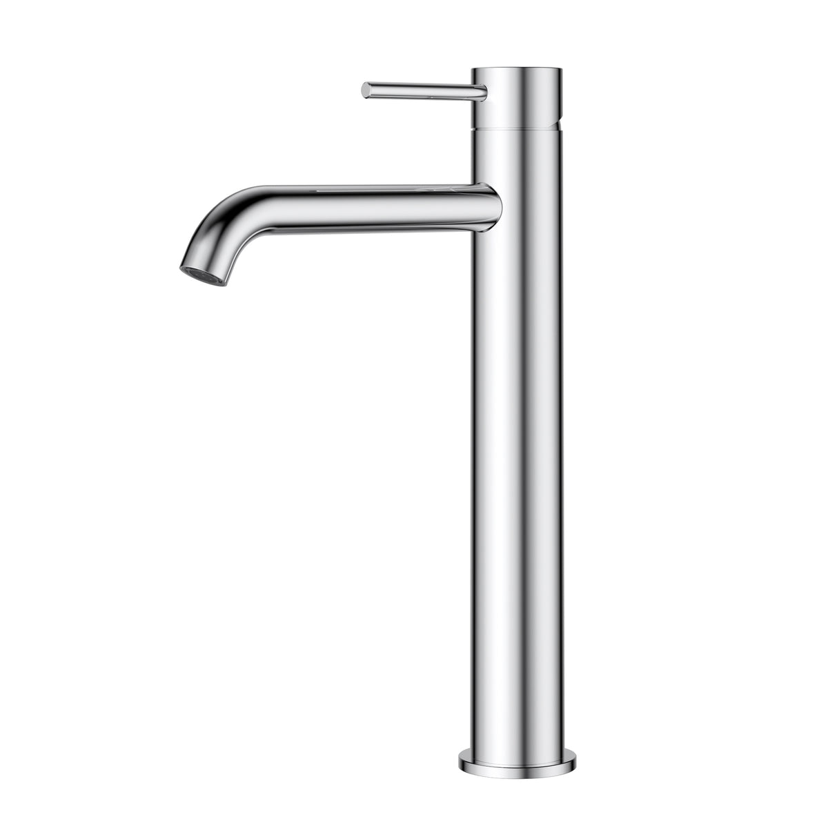 Mia Slimline Basin Mixer High Rise Curved Spout