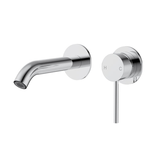 Slimline Wall Basin Mixer Mixer SS304 Chrome
