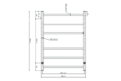 Linsol Avid 6 Bar Heated Towel Rail