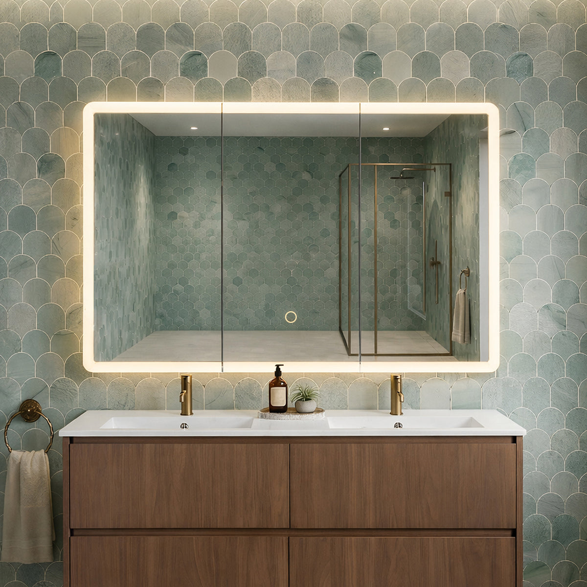 Avola 3 Lights PVC Shaving Cabinet 1200 x 750 x 155mm