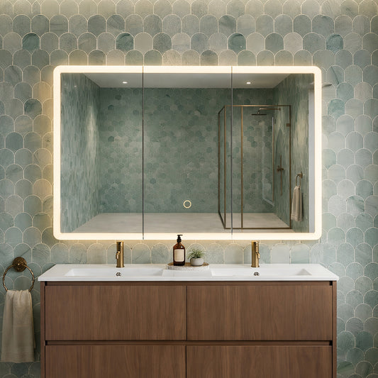 Avola 3 Lights PVC Shaving Cabinet 1200 x 750 x 155mm
