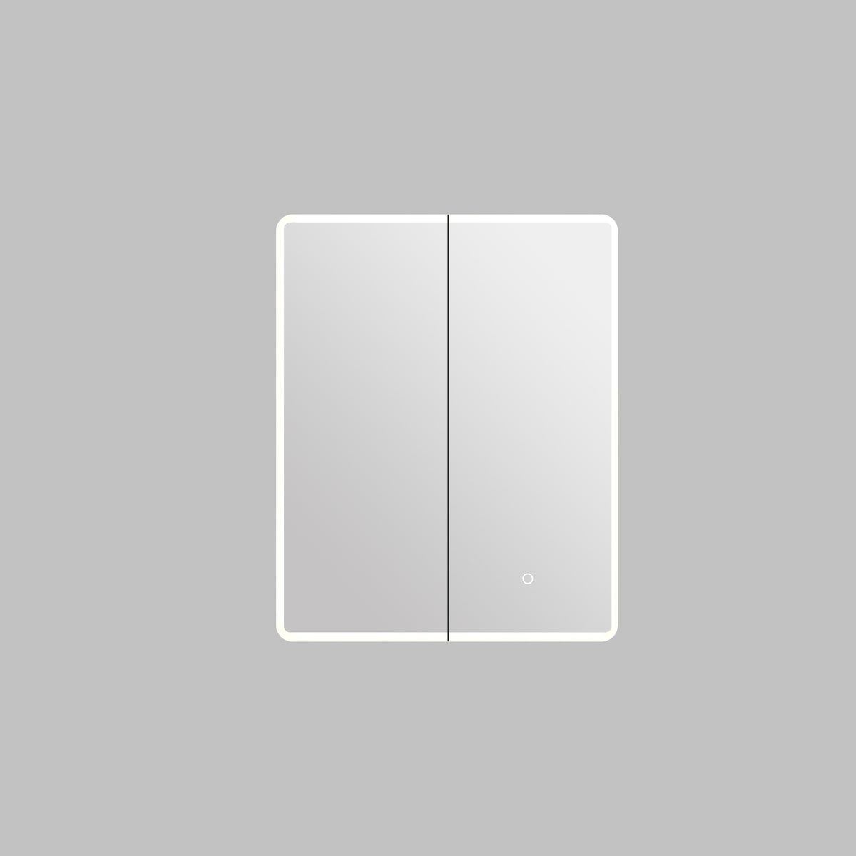 Avola Matte White PVC LED Shaving Cabinet 600 x 750 x 155mm