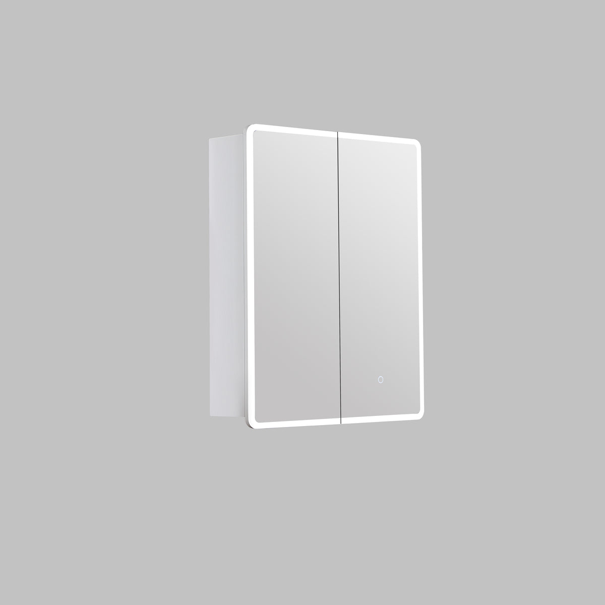 Avola Matte White PVC LED Shaving Cabinet 600 x 750 x 155mm