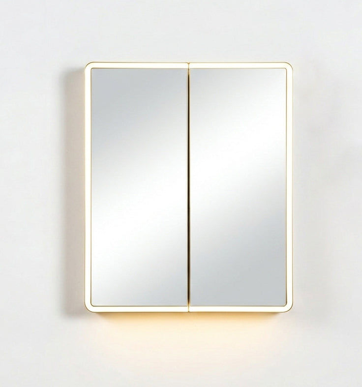 Avola Matte White PVC LED Shaving Cabinet 600 x 750 x 155mm