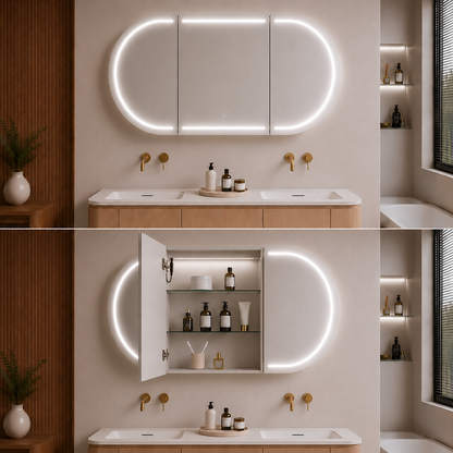 3 Lights PVC Shaving Cabinet 1500 x 800 x 155mm
