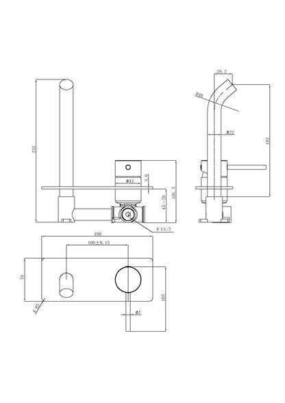 Mia Slimline Wall Basin Mixer Trim Kit
