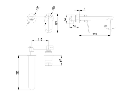 ACLCO Sulu II Wall Basin Mixer Trim Kits